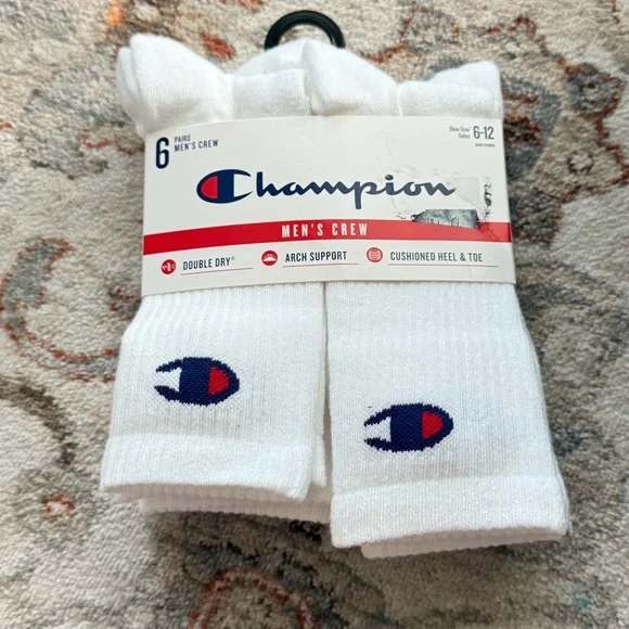 Champion White Athletic Crew Socks - Picture 1 of 2